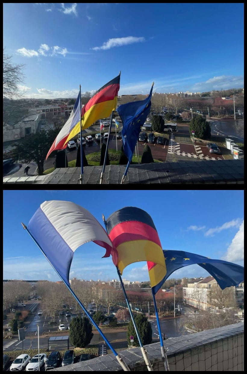 Drapeaux sur la mairie